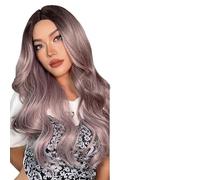 Parrucca Donna Parrucche lunghe a onde d'acqua for le donne Parrucca marrone scuro for capelli ondulati con parte centrale(LC5224-1)