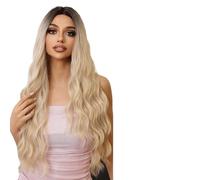 Parrucca Donna Parrucche lunghe a onde d'acqua for le donne Parrucca marrone scuro for capelli ondulati con parte centrale(LC1169-1)