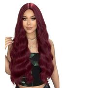 Parrucca Donna Parrucche lunghe a onde d'acqua for le donne Parrucca marrone scuro for capelli ondulati con parte centrale(LC1081-2)