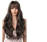 Parrucca Donna Parrucche lunghe Ombre marrone vino rosso onda con frangia parrucca ondulata for le donne(LC2088-4)