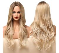 Parrucca Donna Parrucche ondulate lunghe bionde castano chiaro cenere con frangia for capelli da festa quotidiane for le donne(LC5126-1)