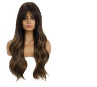 Parrucca Donna Parrucche ondulate lunghe bionde castano chiaro cenere con frangia for capelli da festa quotidiane for le donne(LC237-2)