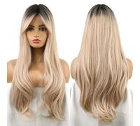 Parrucca Donna Parrucche ondulate lunghe bionde castano chiaro cenere con frangia for capelli da festa quotidiane for le donne(LC5070-1)