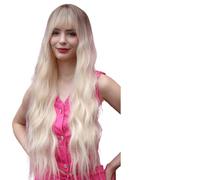 Parrucca Donna Parrucche ondulate lunghe con frangia riccia ricci marroni for donne che cercano parrucche for capelli for parrucca quotidiana(LC3009-1)