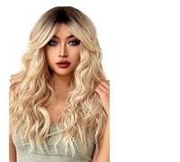 Parrucca Donna Parrucche ondulate lunghe con frangia riccia ricci marroni for donne che cercano parrucche for capelli for parrucca quotidiana(LC3033-1)