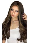 Parrucca Donna Parrucche ondulate lunghe for capelli ondulati con radici bianche bionde marroni for le donne Parte centrale(LC5125)