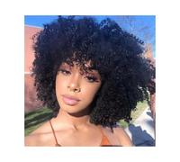 Parrucca Donna Parrucche ricce for capelli umani, parrucche corte e ricce for capelli umani, parrucche con taglio pixie for donne nere Wig(14inches)