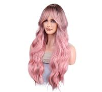 Parrucca Donna Parrucche rosa a onda lunga for il corpo for parte centrale for donna