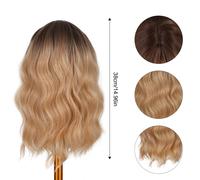 Parrucca donna sexy bionda mossi corti di 38cm in sintetico resistente al calore