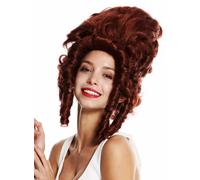 Parrucca Donna Teatro Cosplay Barocco Marie Antoinette Contessa Nobildonna Rosso