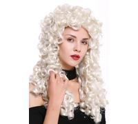 WIG ME UP - B17-2P-B-60 Parrucca Donna Uomo Barocco Rinascimento Re Nobiluomo Lunga Ricci Bianco Biondo platino