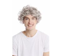 Parrucca Donna Uomo Corto Wild Voluminoso Ricci Alt Grigio Chiaro GFW963-51