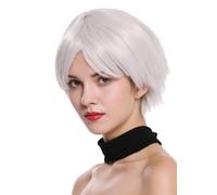 Parrucca Donna Uomo Cosplay Corto Wild Sexy Androgyn Grigio Chiaro SA094