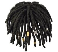 Parrucca dreadlock per uomini, parrucca dreadlock corta ricci per uomini neri intrecciati parrucche hip-hop sporty costume sostituzione dreadlock parrucca per uomo cosplay performance party cantare a