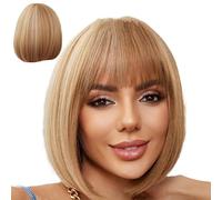 Parrucca dritta, parrucca taglio bob,parrucca corta naturale bob highlight - capelli sintetici resistenti al calore, parrucche corte da donna