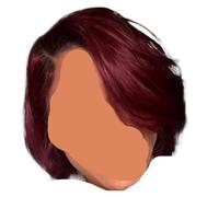 Parrucca dritta taglio pixie Parrucche caschetto corto 13x4 Capelli umani anteriori in pizzo pre pizzicati(#99J)