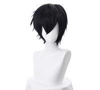 Parrucca Durarara Izaya Orihara parrucca nera corta diritta da uomo in fibra sintetica per capelli sintetici per capelli parrucche per cosplay KUZW008A