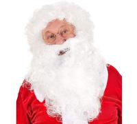 Parrucca e Barba Bianca Babbo Natale per Vestito Santa Claus Taglia Unica