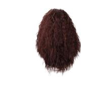 Parrucca e barba da mago grigio lungo 1 pezzo Set costume cosplay marrone for la festa
