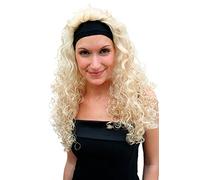 Parrucca e Fascia per capelli, Ricci Lunghi Biondi, Vamp, anni 80
