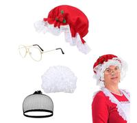 Parrucca E Occhiali Divertenti Da Babbo Natale per Spettacoli di Ruolo Natalizi