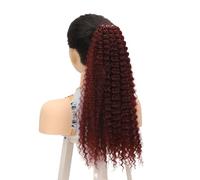 Parrucca, elastico, coda di cavallo, sintetico sintetico, capelli ricci estesi da donna, coda di cavallo avvolta(Red)