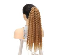 Parrucca, elastico, coda di cavallo, sintetico sintetico, capelli ricci estesi da donna, coda di cavallo avvolta(Yellow)