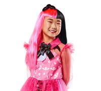 Parrucca Elegante Draculaura Bambini Rosa E Nera Mostri Alta