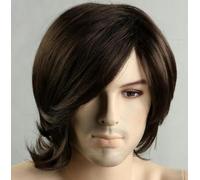Parrucca Europea E Americana Cosplay Anime Capelli Da Uomo Capelli Castani Medio-Lunghi Da Uomo Per Feste Europee E Americane