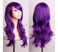 Parrucca Europea E Americana Di Grandi Capelli Ricci Lunghi Ondulati Cos Anime 70Cm Parrucca Lunga In Fibra Chimica Viola