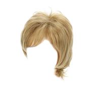 Parrucca europea N alla moda con capelli lisci biondo chiaro stratificata, parrucca mossa completa da donna (cachi, taglia unica)