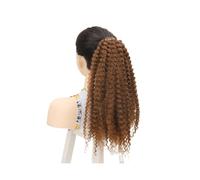 Parrucca Extension for capelli ricci profondi e sciolti con coda di cavallo sintetica da donna, for uso quotidiano, anello, parrucchino afro soffice Naturale(#6)
