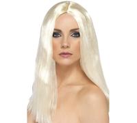Parrucca Extra Lunga Donna Biondo Chiaro 44Cm Parrucca Da Festa