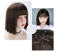 Parrucca Femminile Capelli Corti Simulati Capelli Umani Alla Moda Luce Naturale Bob Capelli Lunghi Copertura Completa Della Testa
