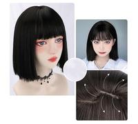 Parrucca Femminile Capelli Corti Simulati Capelli Umani Alla Moda Luce Naturale Bob Capelli Lunghi Copertura Completa Della Testa