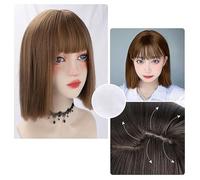 Parrucca Femminile Capelli Corti Simulati Capelli Umani Alla Moda Luce Naturale Bob Capelli Lunghi Copertura Completa Della Testa