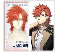 Parrucca Fire Emblem ThreeHouses Cosplay Sylvain Jose Gautier Short Orange Red Side Part Hair Halloween Giochi di ruolo Parrucca per capelli + Parrucca gratis