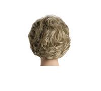 Parrucca for capelli corti ricci da 1 pezzo for donna, signora, nonna con sfumatura dorata, for l'uso quotidiano