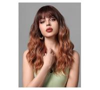 Parrucca For Capelli Sintetici Ombre Parrucche Ondulate Ricce Lunghe Con Frangia For Le Donne Cosplay Resistente Al Calore Naturale Quotidiano Facile Da Indossare