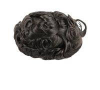 Parrucca for uomo in capelli umani con pelle sottile in PU, 30 mm, ondulata Hair Pieces Replacement(Chocolate brown,5x7)