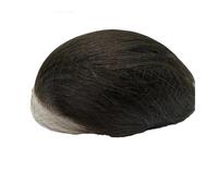 Parrucca for uomo, protesi for capelli, in capelli umani, con pizzo svizzero frontale e rivestimento in PU, sistema di sostituzione dei capelli(1B Off Black)