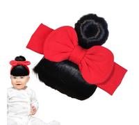 Parrucca Frangia Neonato Con Fiocco - Parrucche Frangia Con Fiocco Per Prima Infanzia - Accessorio Testa Morbido Elastico Per Spettacoli Feste Raduni Genitori-Figli