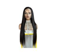 Parrucca frontale in pizzo 13x4 con capelli umani pre-pizzicati, trasparente HD, senza colla, densità 150, for donne nere(28inch/70cm)