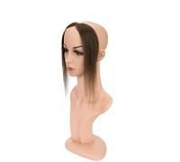 Parrucca frontale in pizzo con parte centrale da 10 pollici, capelli umani, toppa for attaccatura dei capelli, parrucchino sostitutivo invisibile naturale Soffice e Naturale(Dark Brown)