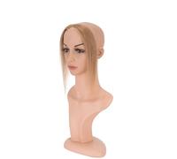 Parrucca frontale in pizzo con parte centrale da 10 pollici, capelli umani, toppa for attaccatura dei capelli, parrucchino sostitutivo invisibile naturale(Light Brown)