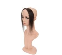 Parrucca frontale in pizzo con parte centrale da 10 pollici, capelli umani, toppa for attaccatura dei capelli, parrucchino sostitutivo invisibile naturale(Black Brown)