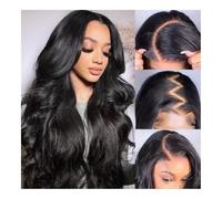 Parrucca frontale in pizzo HD 13x6, densità 180%, capelli umani, parrucca senza colla Wear Go, parrucche frontali in trasparente 6x4(13x6 HD Lace Wig,24 Inch)