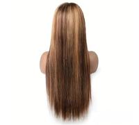 Parrucca frontale in pizzo HD biondo miele 13x6 con capelli umani, densità 150, con mèches lisce, P4/27, for donne Extension per Capelli(30inch)