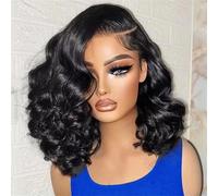 Parrucca Frontale In Pizzo Hd Trasparente 13X6 Parrucca Bob Con Onda D'acqua 13X4 Parrucca Di Capelli Umani Senza Colla 200 Density 16 Inch 13X6 HD Lace Wig