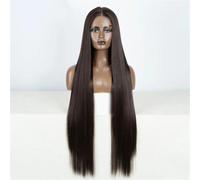 Parrucca Frontale In Pizzo Liscio Da Donna, 38 Pollici, Parrucche Frontali In Pizzo Sintetico HD, Per Feste Quotidiane, Cosplay